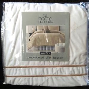 Bedskirt/Ruffled & Embroidered/New in Package/Queen or King